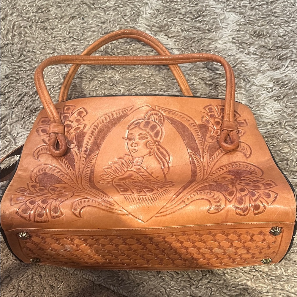 Vintage Gaitan Handcrafted Tooled Leather Women’s Satchel - Mexico